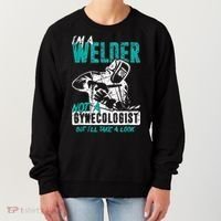 Men Im A Welder Not A Gynecologist Funny Welding Women's Sweatshirt thumb 0