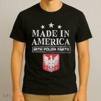 Made In America With Polish Parts Pride Poland Immigra T-Shirt thumb 3