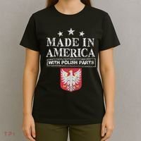 Made In America With Polish Parts Pride Poland Immigra T-Shirt thumb 4