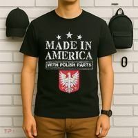 Made In America With Polish Parts Pride Poland Immigra T-Shirt thumb 6