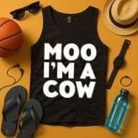Moo Im A Cow Costume Tank Top thumb 4