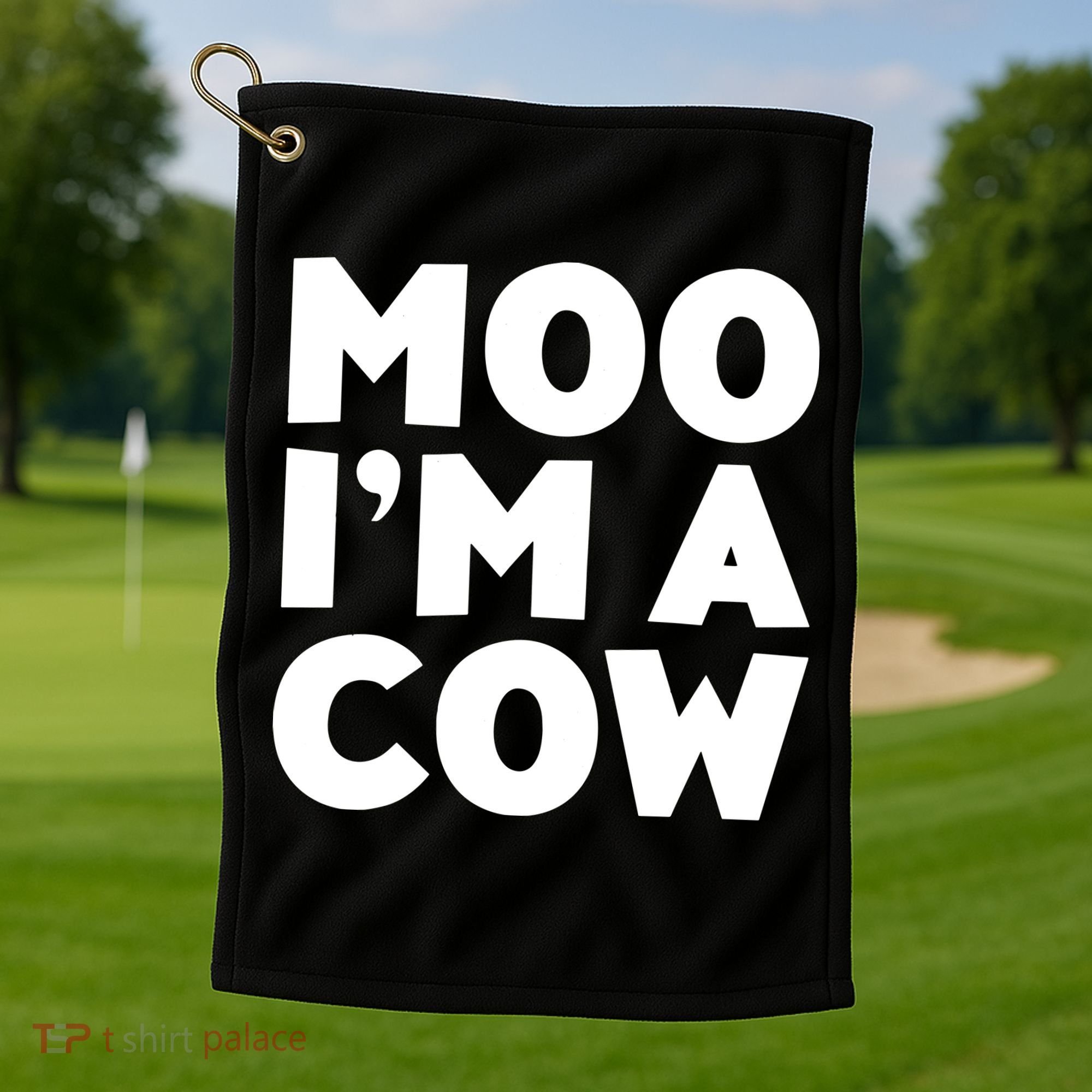 Moo Im A Cow Costume Golf Towel