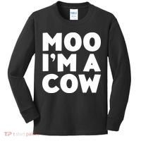Moo Im A Cow Costume Kids Long Sleeve Shirt thumb 0