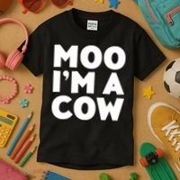 Moo Im A Cow Costume Kids T-Shirt thumb 3