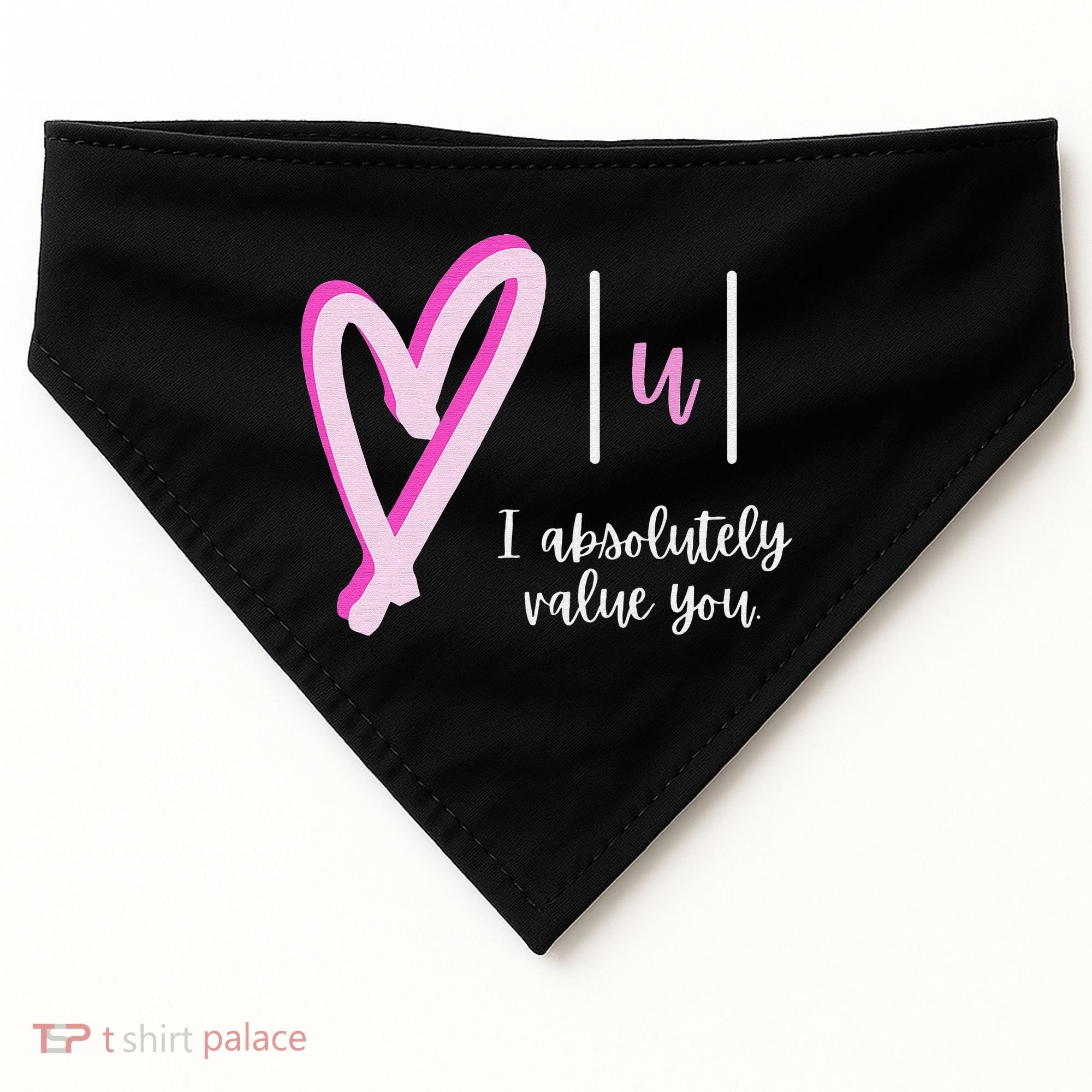 Math I Absolutely Value You Valentine's Day Math Teacher USA-Made Doggie Bandana