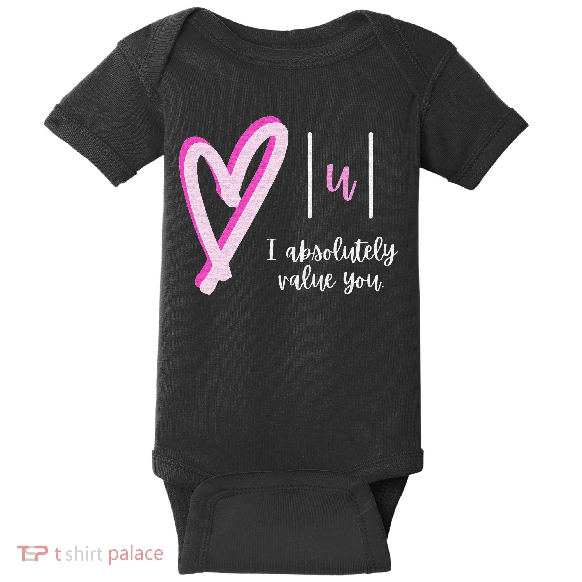 Math I Absolutely Value You Valentine's Day Math Teacher Baby Bodysuit
