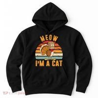 Meow I'm A Cat Retro Sunset Funny Turkey Hoodie thumb 0