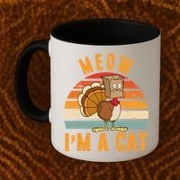 Meow I'm A Cat Retro Sunset Funny Turkey Coffee Mug thumb 2