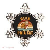 Meow I'm A Cat Retro Sunset Funny Turkey Ornament thumb 0