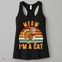 Meow I'm A Cat Retro Sunset Funny Turkey Women's Tank Top thumb 3