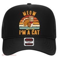 Meow I'm A Cat Retro Sunset Funny Turkey Hat thumb 0