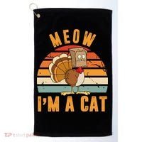 Meow I'm A Cat Retro Sunset Funny Turkey Golf Towel thumb 0