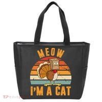 Meow I'm A Cat Retro Sunset Funny Turkey Tote Bag thumb 0