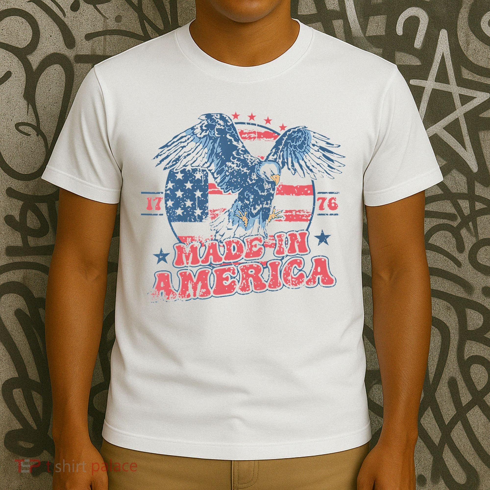 Made In America Usa Flag Eagle 4th Of July Patriotic Freedom T-Shirt
