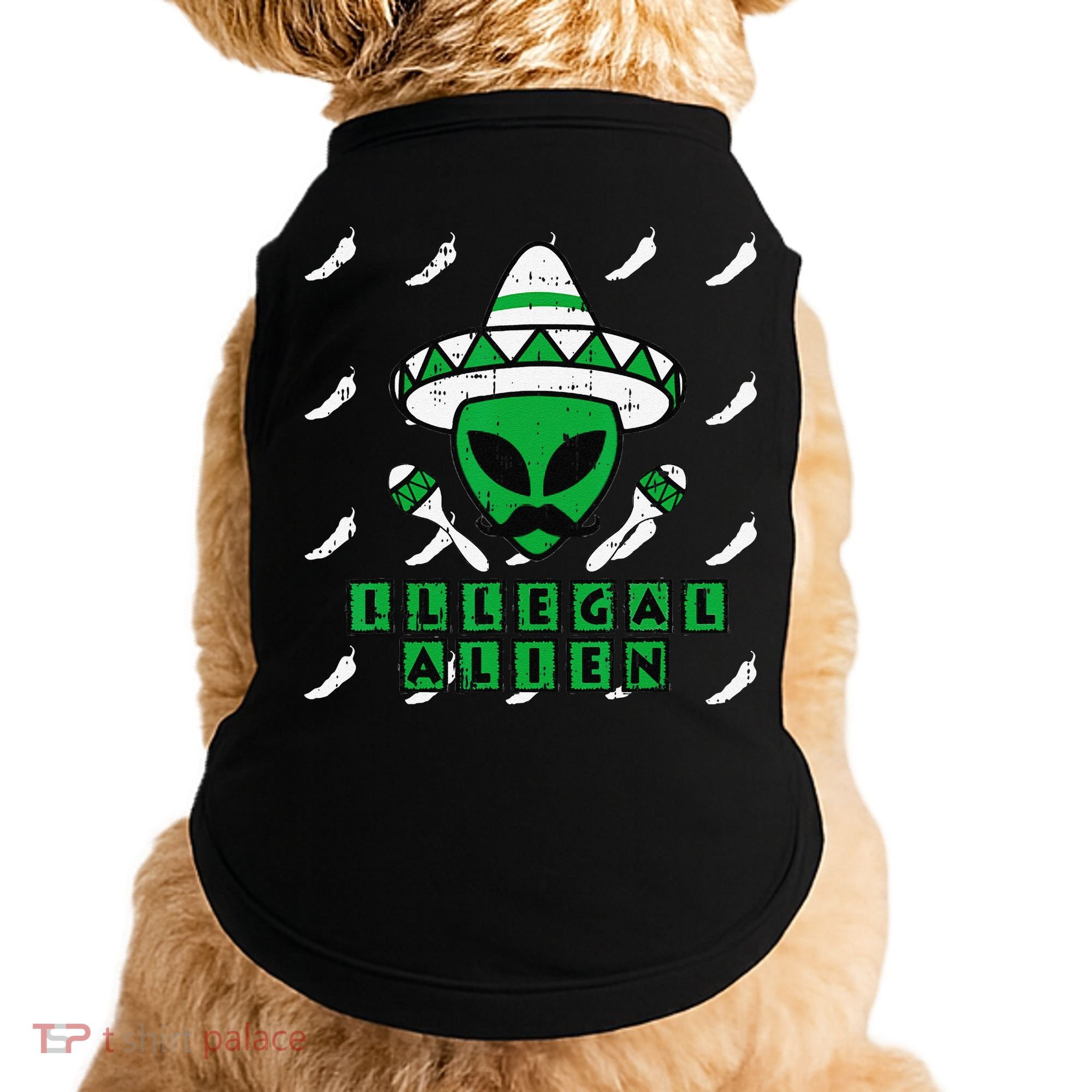 Martian Illegal Alien Mexican Area51 Funny Halloween Gift Doggie Tank