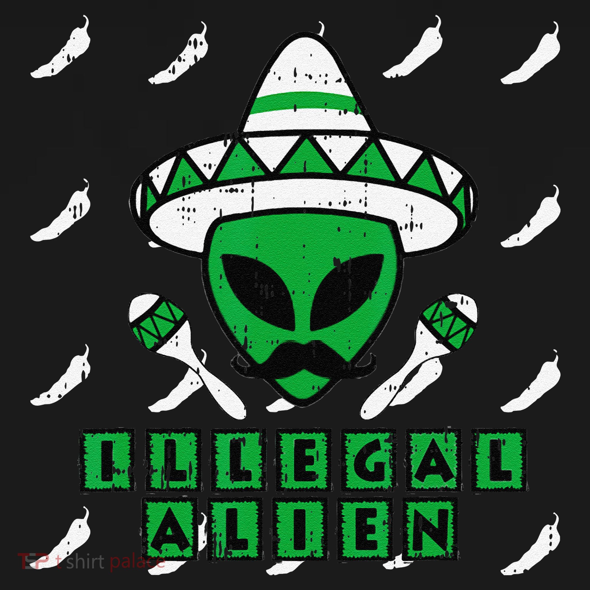 Martian Illegal Alien Mexican Area51 Funny Halloween Gift USA-Made Doggie Bandana