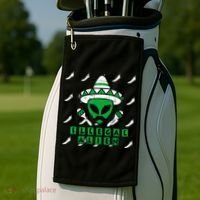 Martian Illegal Alien Mexican Area51 Funny Halloween Gift Golf Towel thumb 2