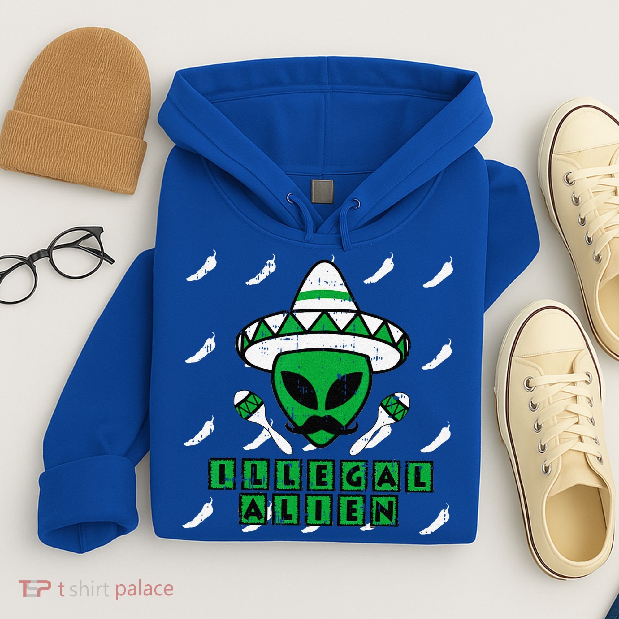 Martian Illegal Alien Mexican Area51 Funny Halloween Gift Hoodie