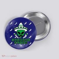 Martian Illegal Alien Mexican Area51 Funny Halloween Gift Button thumb 0