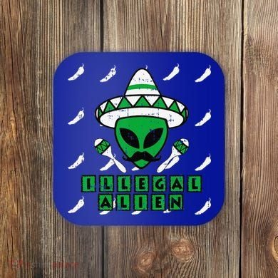 Martian Illegal Alien Mexican Area51 Funny Halloween Gift Coaster