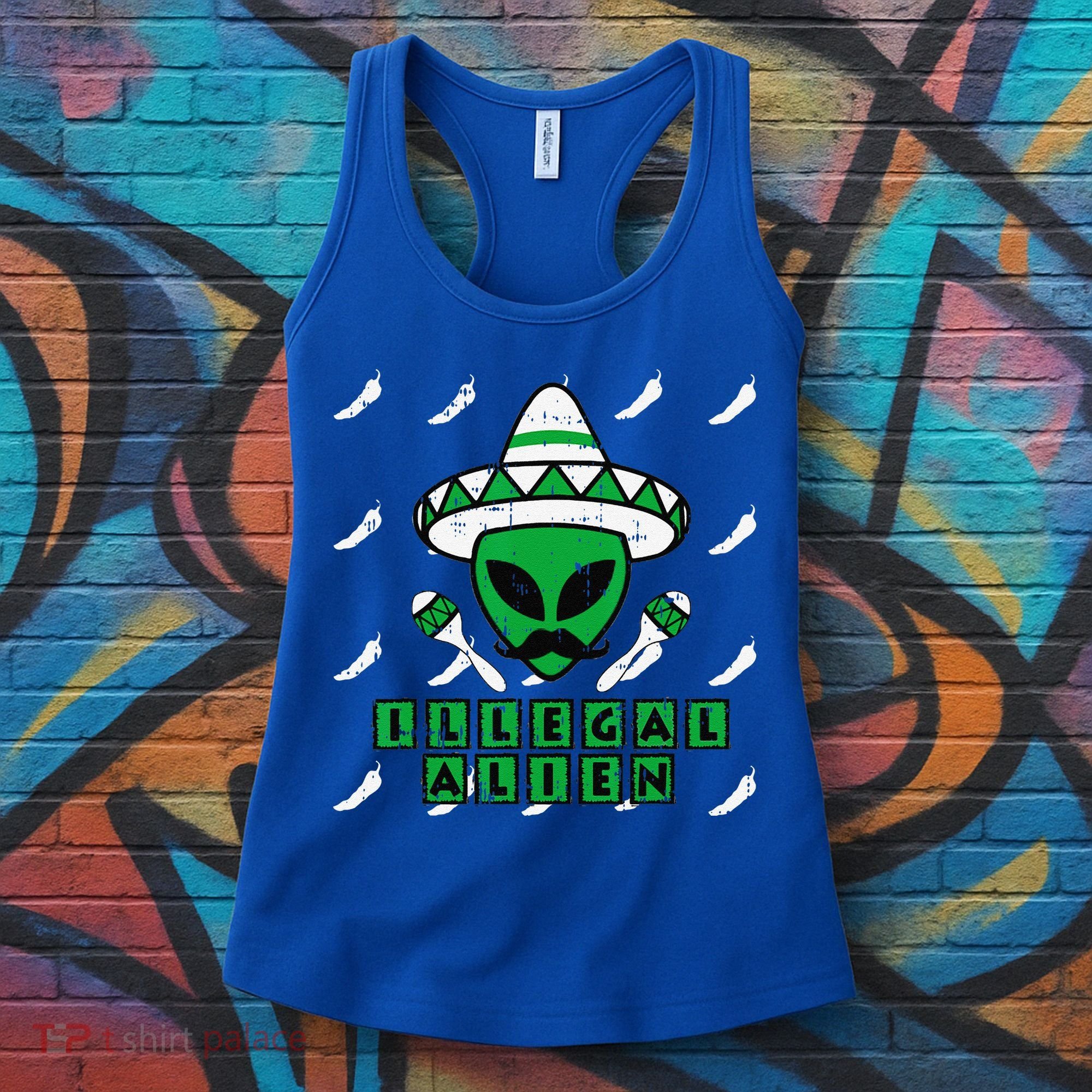Martian Illegal Alien Mexican Area51 Funny Halloween Gift Women's Tank Top
