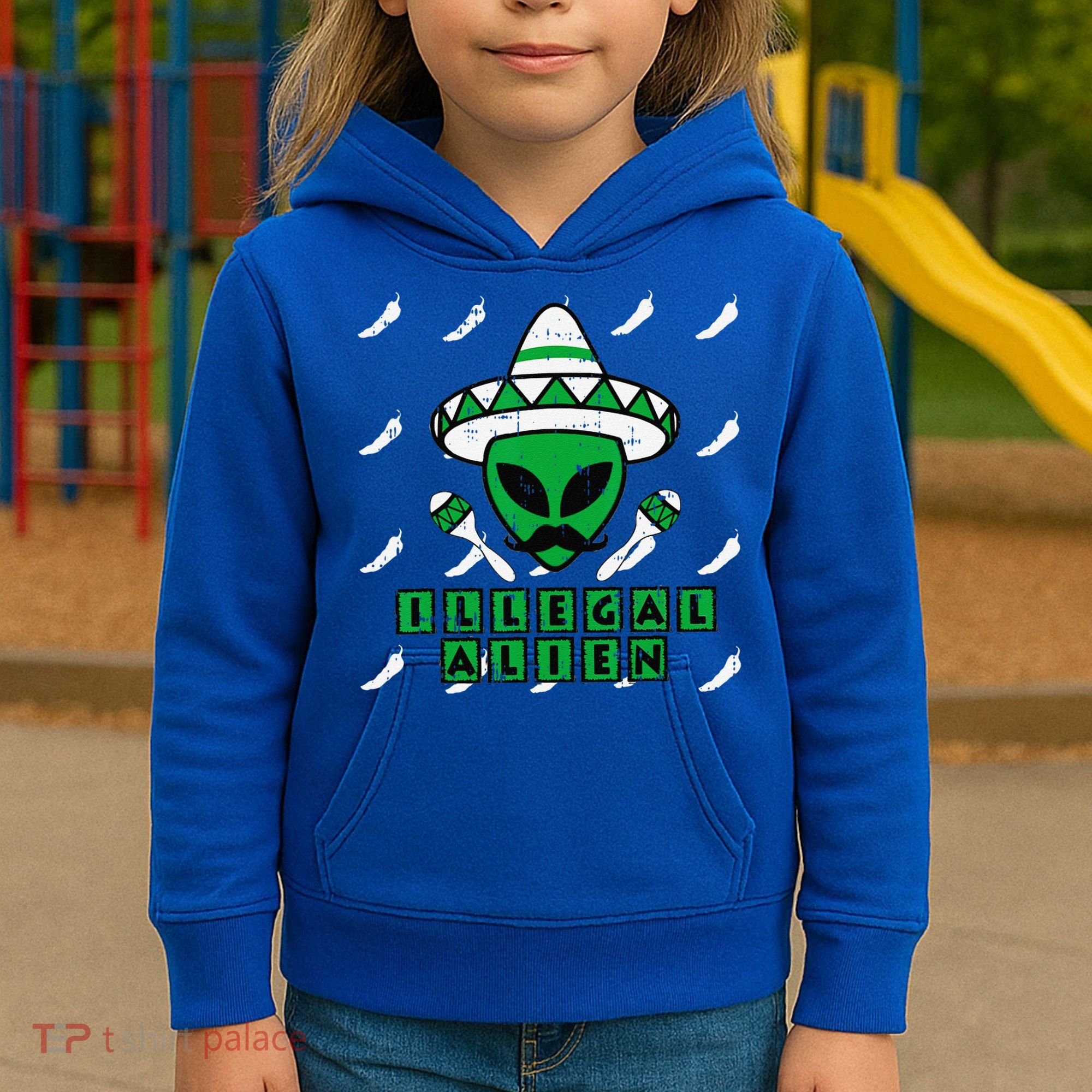 Martian Illegal Alien Mexican Area51 Funny Halloween Gift Kids Hoodie