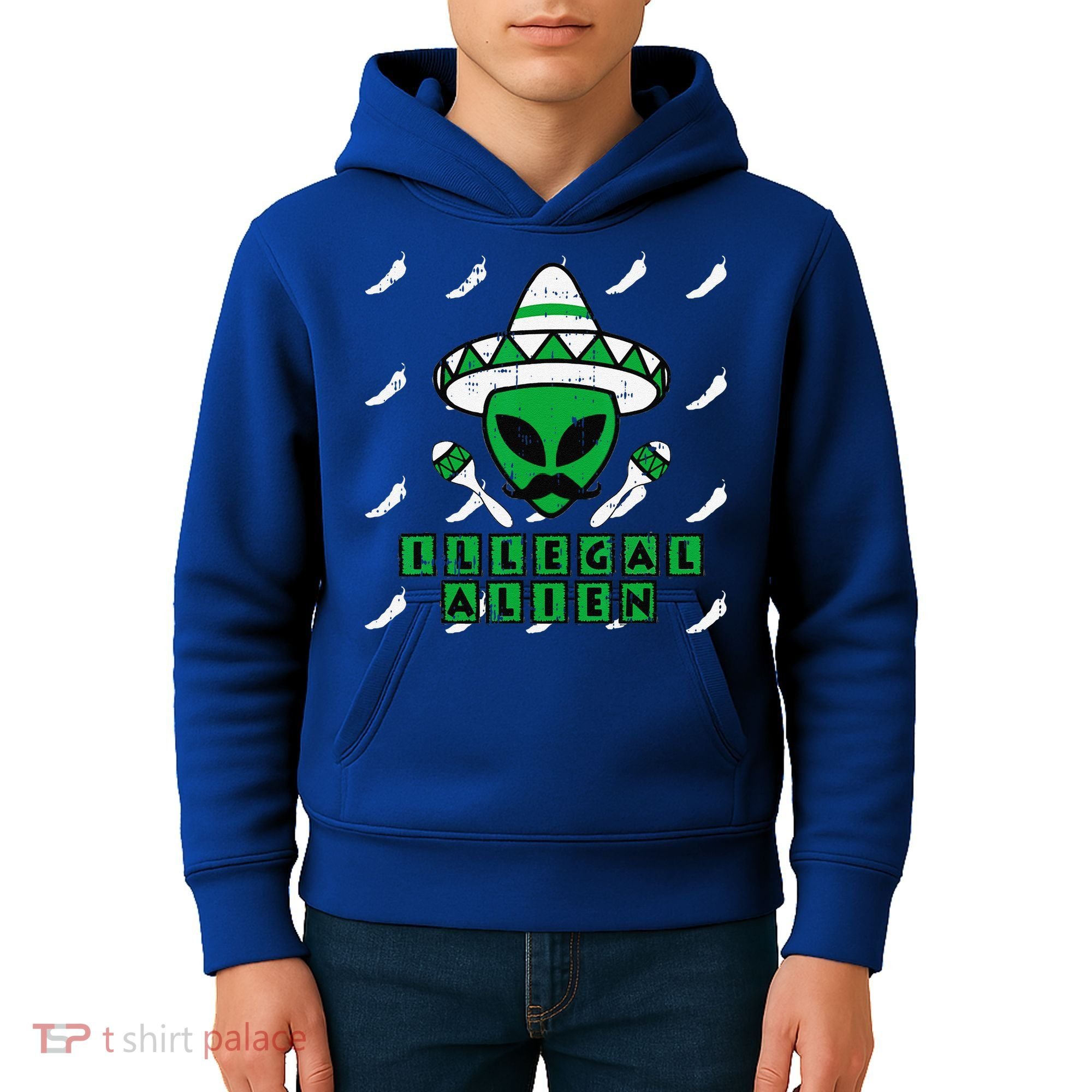 Martian Illegal Alien Mexican Area51 Funny Halloween Gift Kids Hoodie