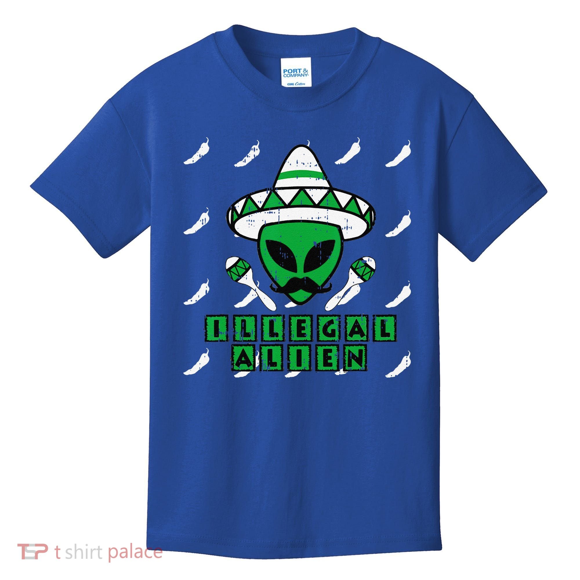 Martian Illegal Alien Mexican Area51 Funny Halloween Gift Kids T-Shirt