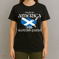 Made In America With Scottish Parts Scotland Pride Heritage T-Shirt thumb 4