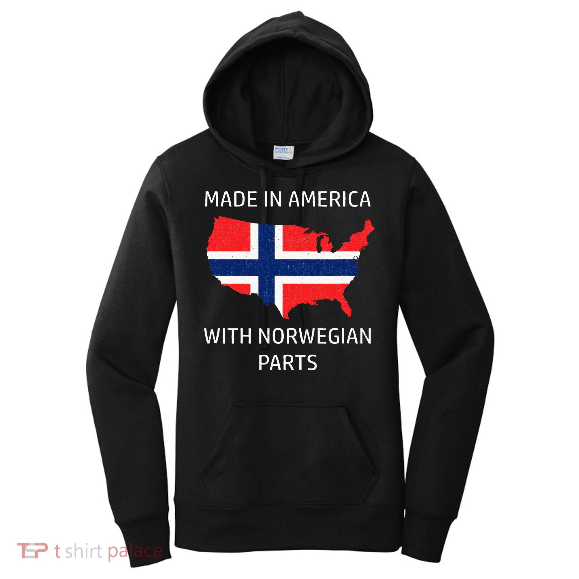 Made In America With Norwegian Parts Norway And Usa Women's Hoodie