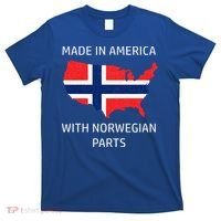 Made In America With Norwegian Parts Norway And Usa T-Shirt thumb 0