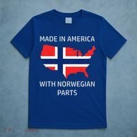 Made In America With Norwegian Parts Norway And Usa T-Shirt thumb 5