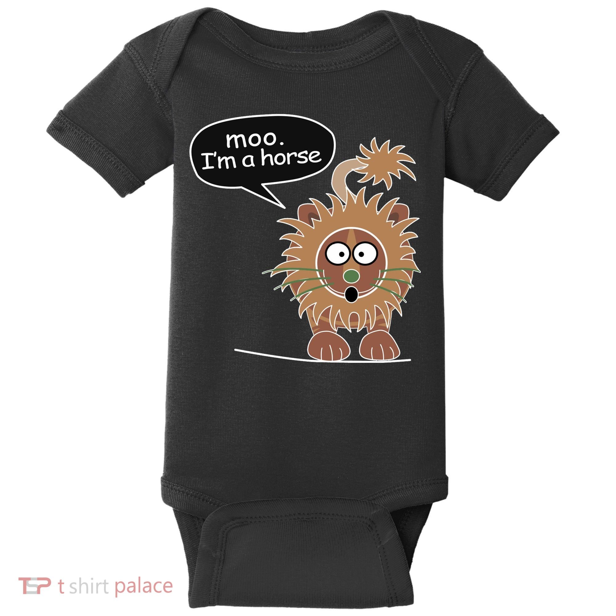 Moo IM A Horse Baby Bodysuit