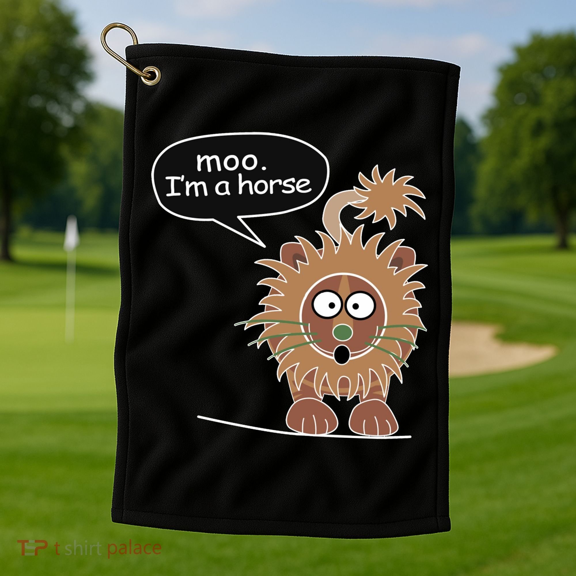 Moo IM A Horse Golf Towel