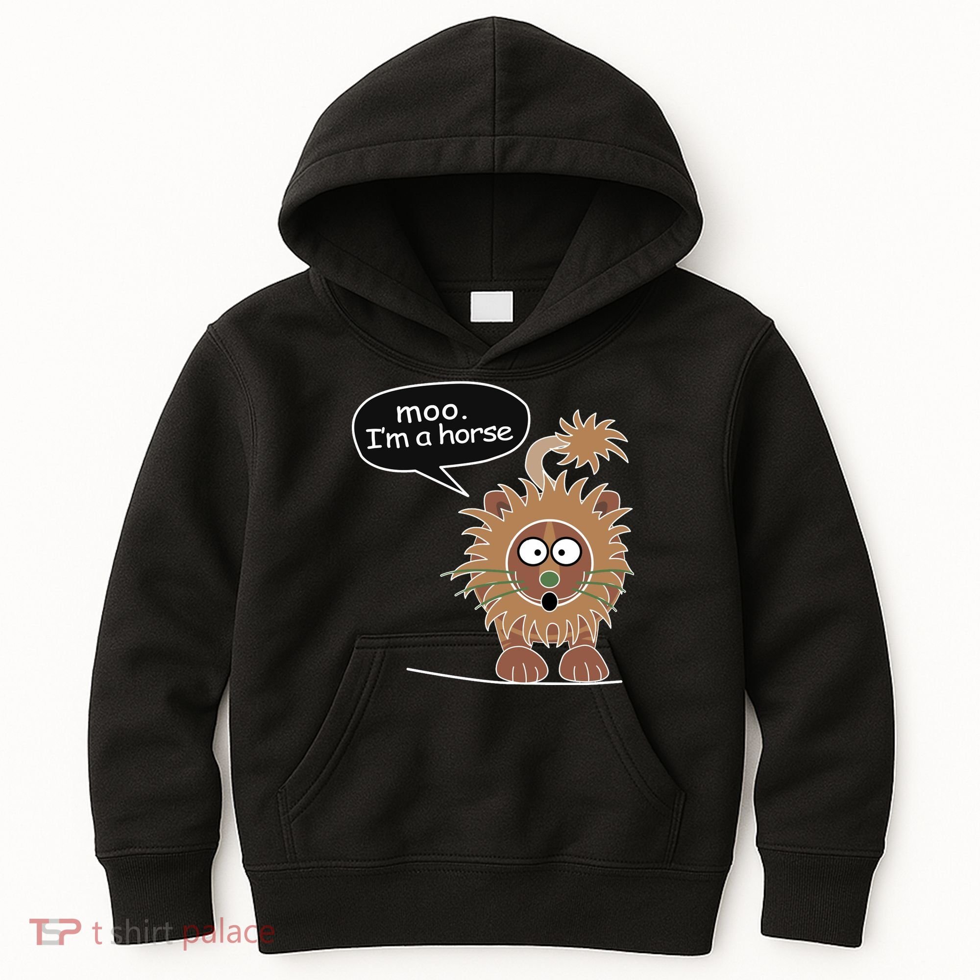 Moo IM A Horse Kids Hoodie