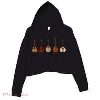 Mandolins In A Row Music Instrument Set Crop Fleece Hoodie thumb 0