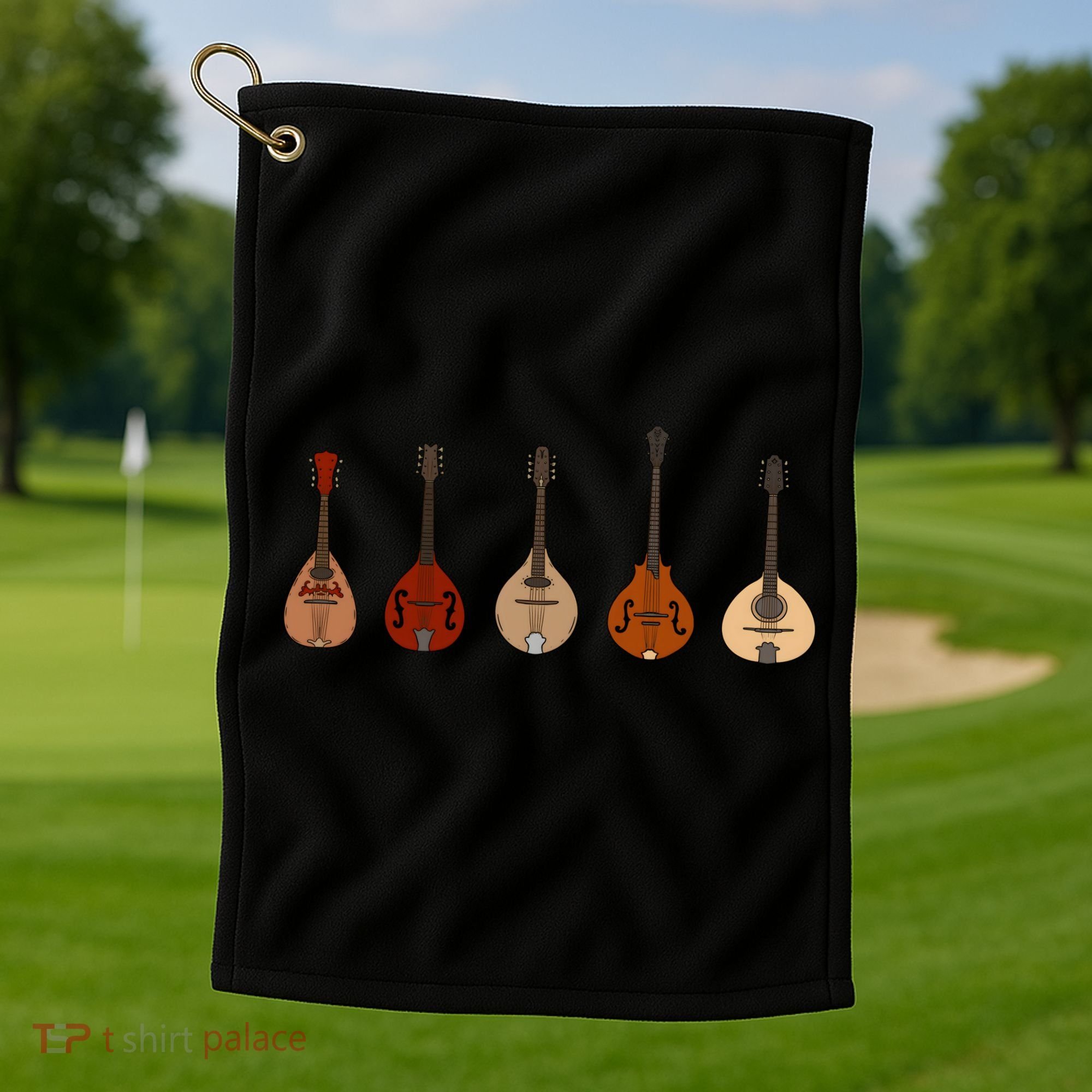 Mandolins In A Row Music Instrument Set Golf Towel