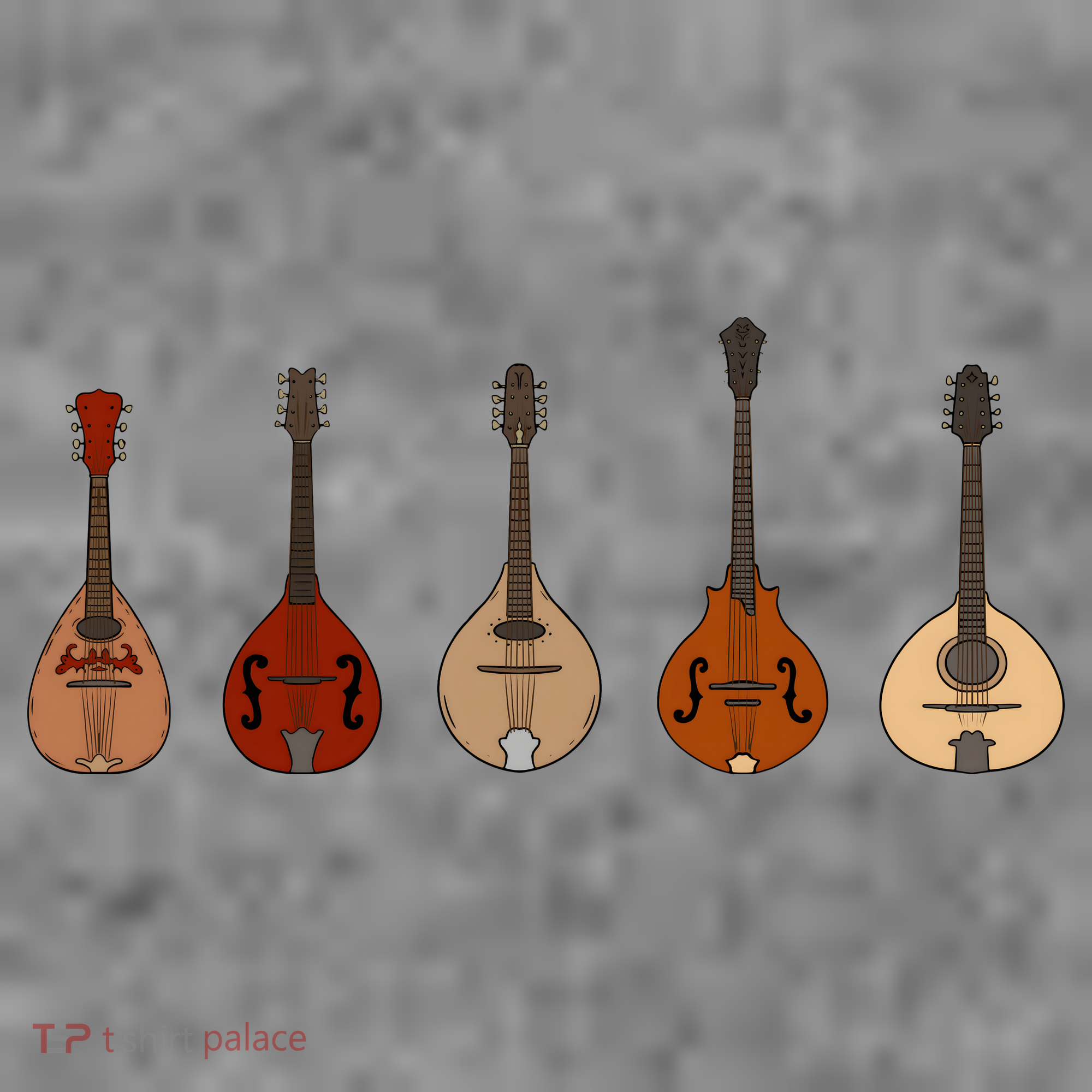 Mandolins In A Row Music Instrument Set Doggie Tank