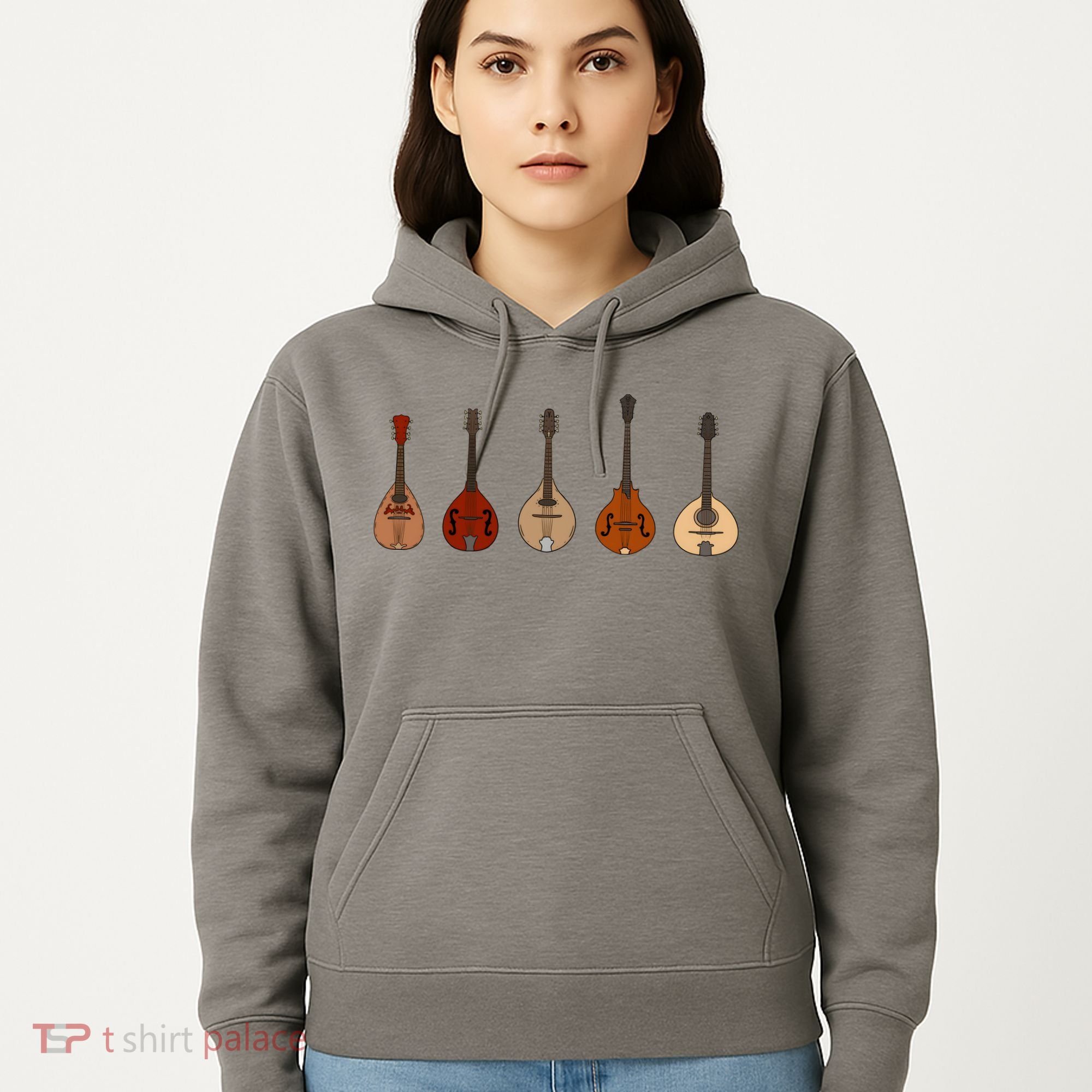 Mandolins In A Row Music Instrument Set Hoodie