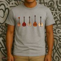 Mandolins In A Row Music Instrument Set T-Shirt thumb 3
