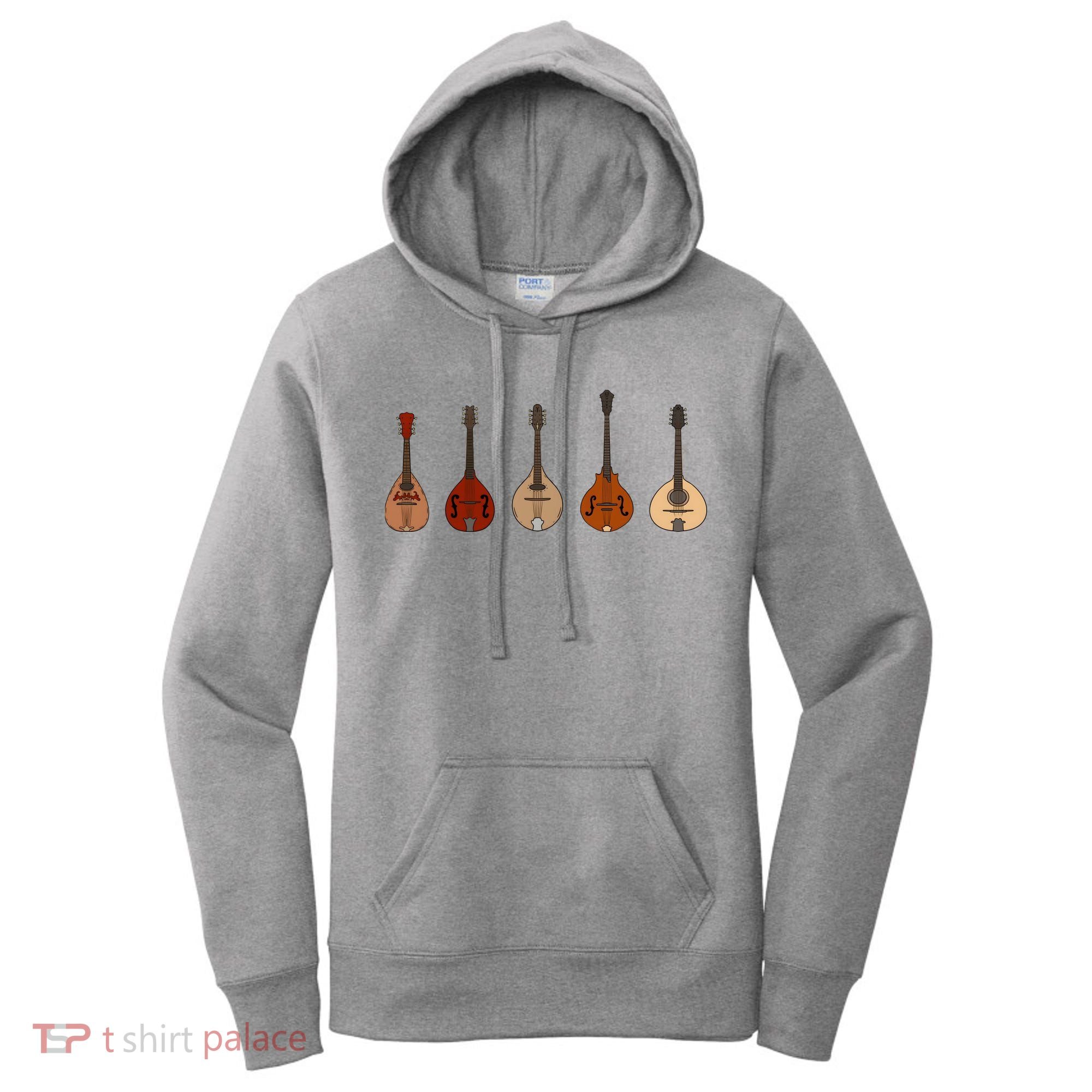 Mandolins In A Row Music Instrument Set Women's Hoodie
