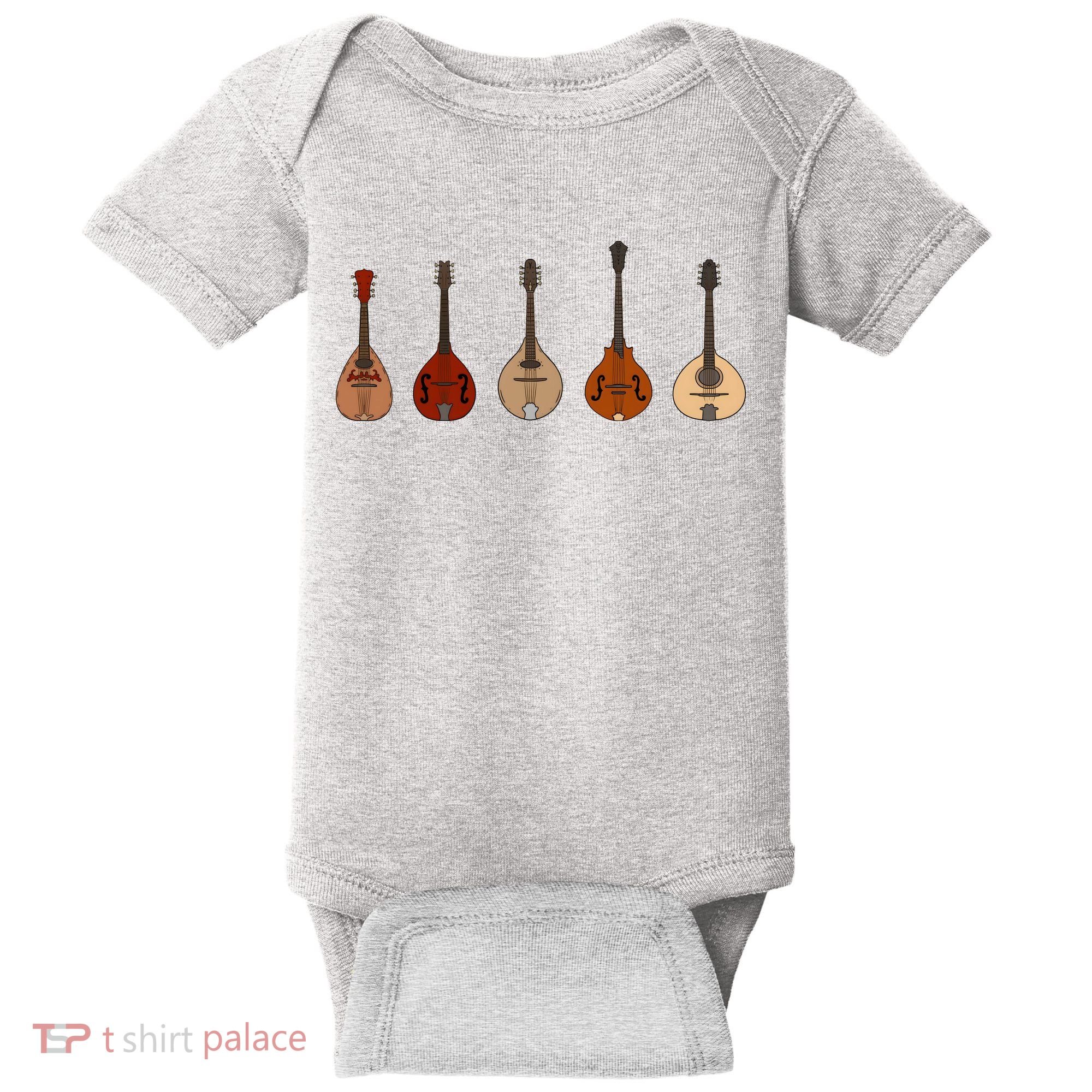 Mandolins In A Row Music Instrument Set Baby Bodysuit