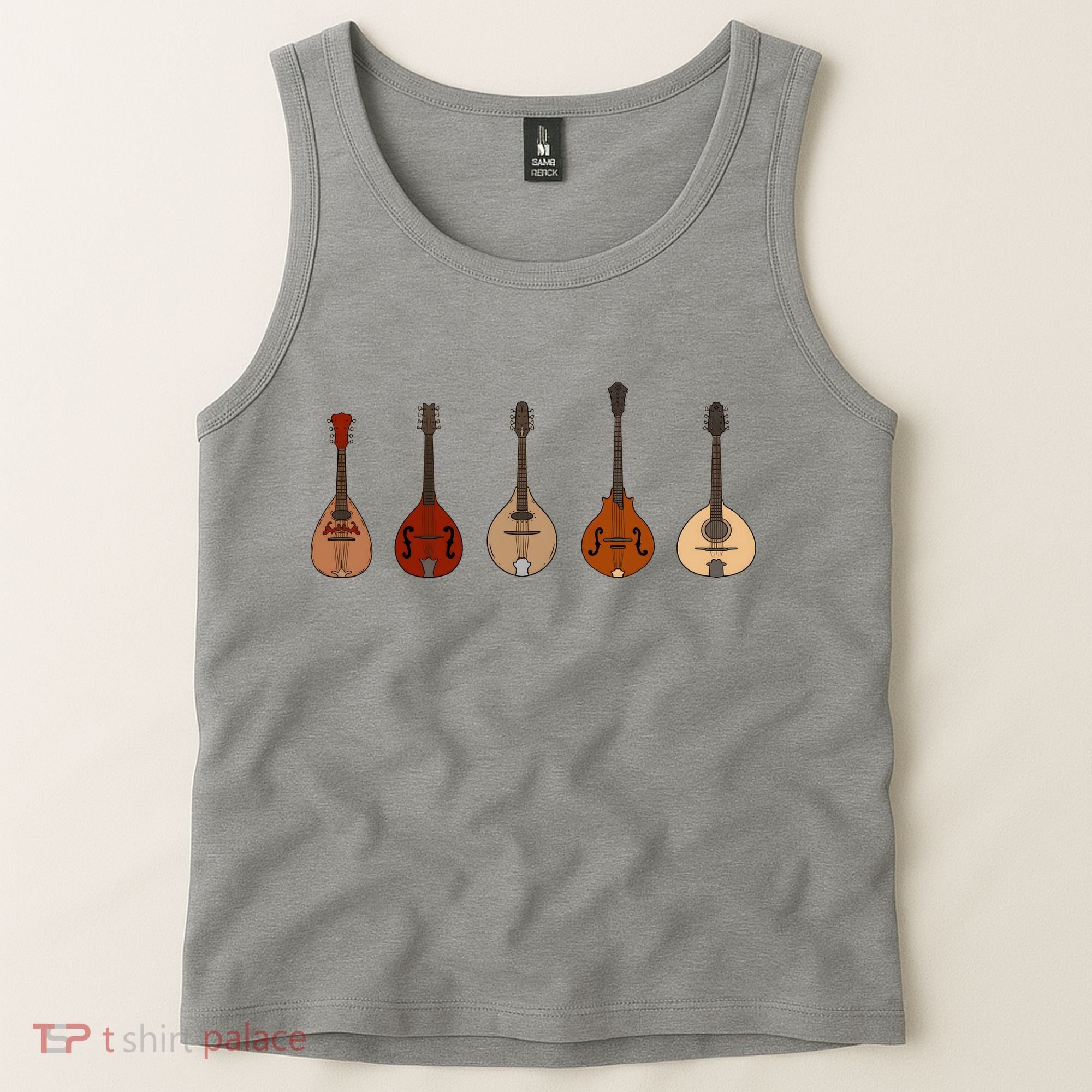Mandolins In A Row Music Instrument Set Tank Top