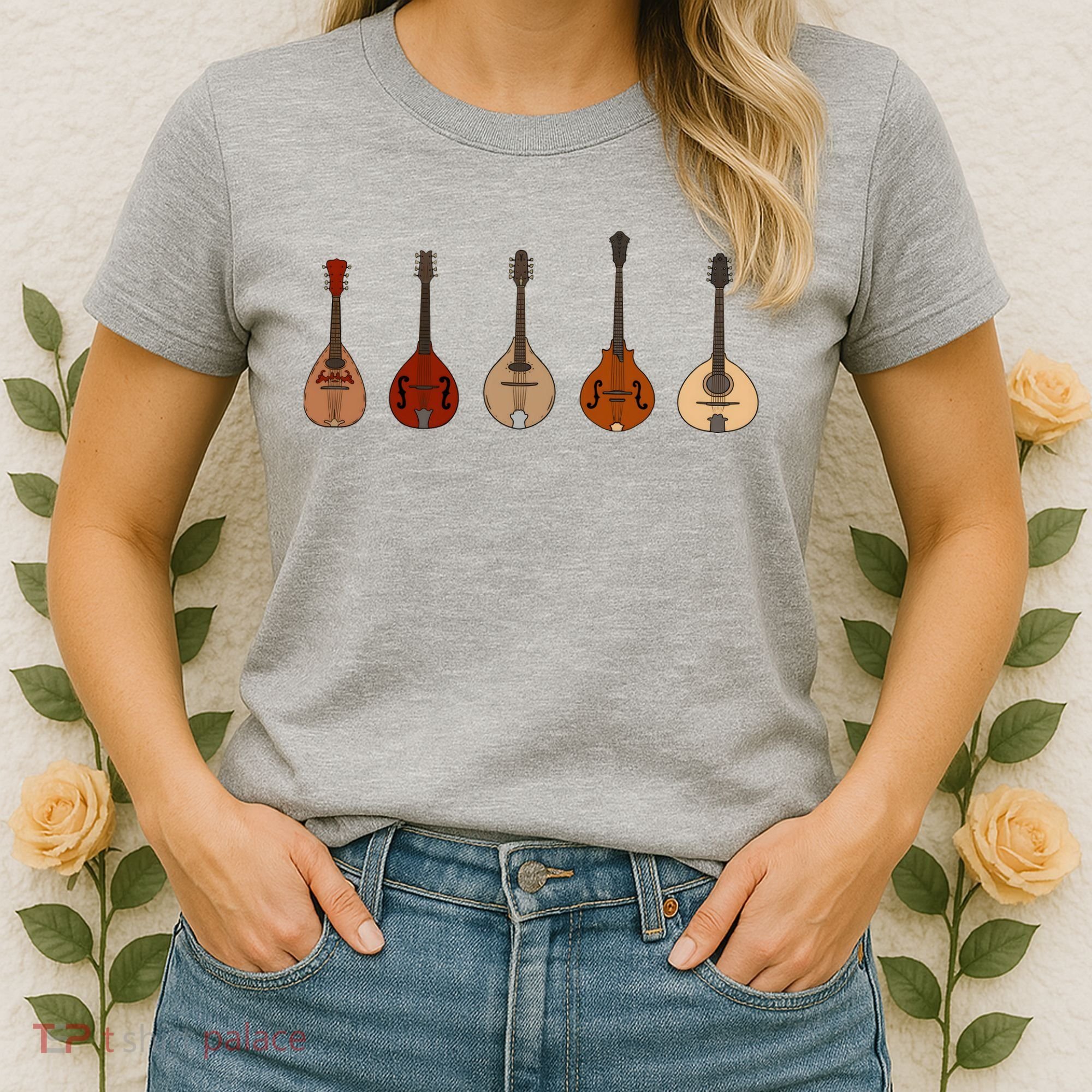 Mandolins In A Row Music Instrument Set Women's T-Shirt