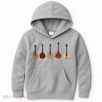 Mandolins In A Row Music Instrument Set Kids Hoodie thumb 0