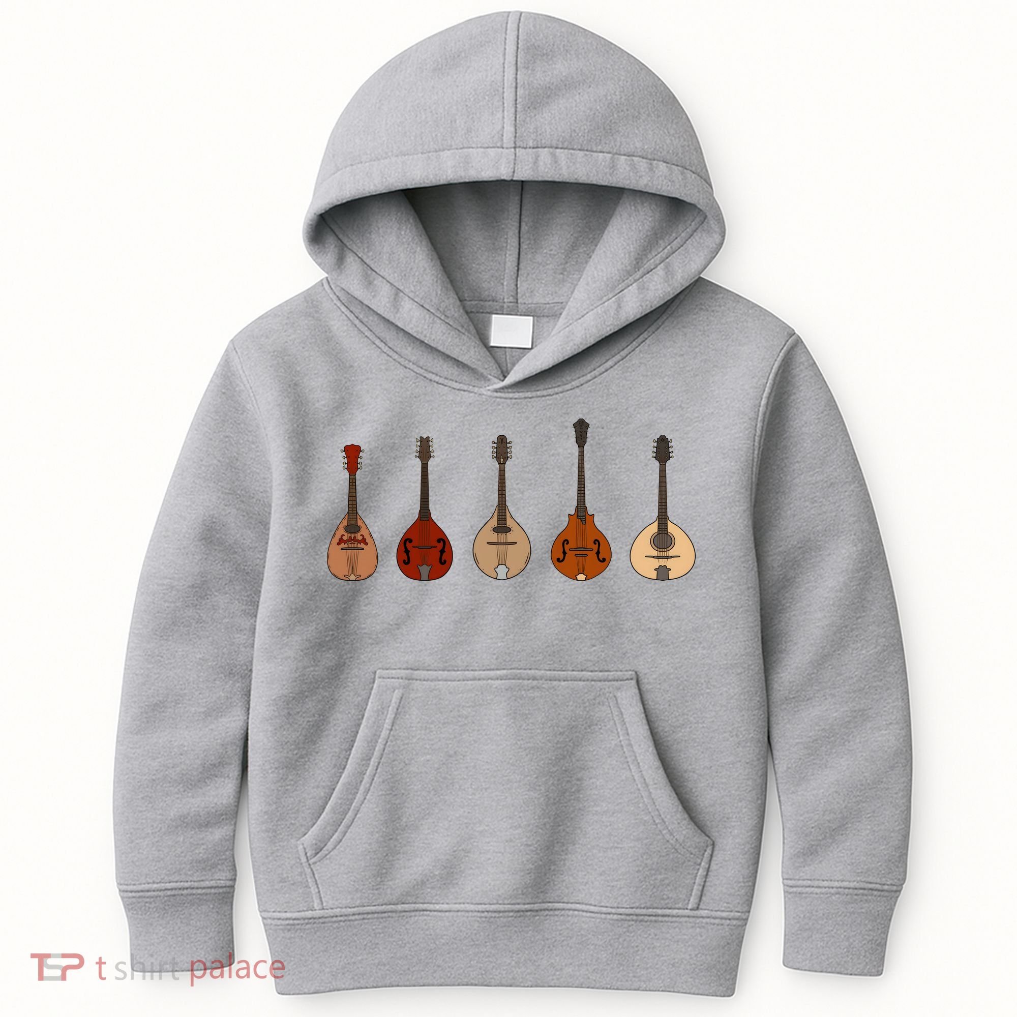Mandolins In A Row Music Instrument Set Kids Hoodie