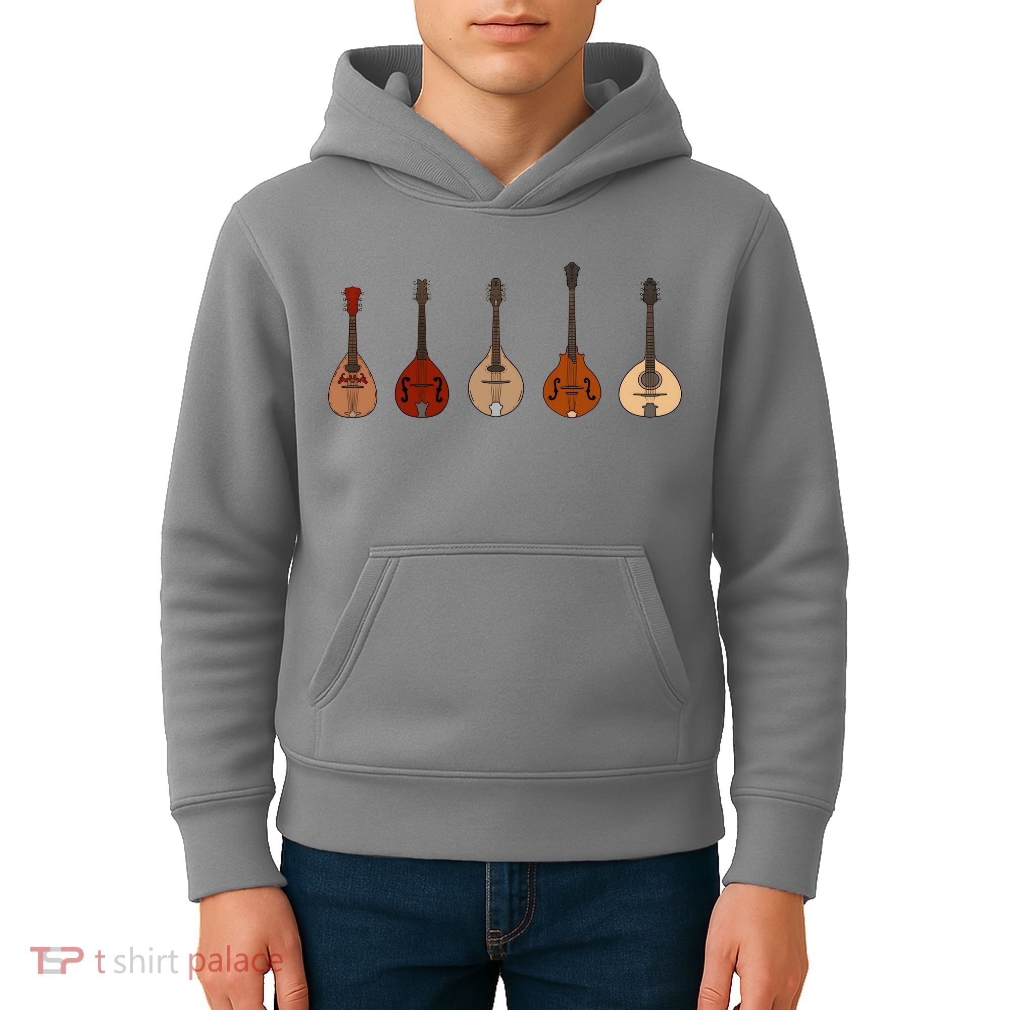 Mandolins In A Row Music Instrument Set Kids Hoodie