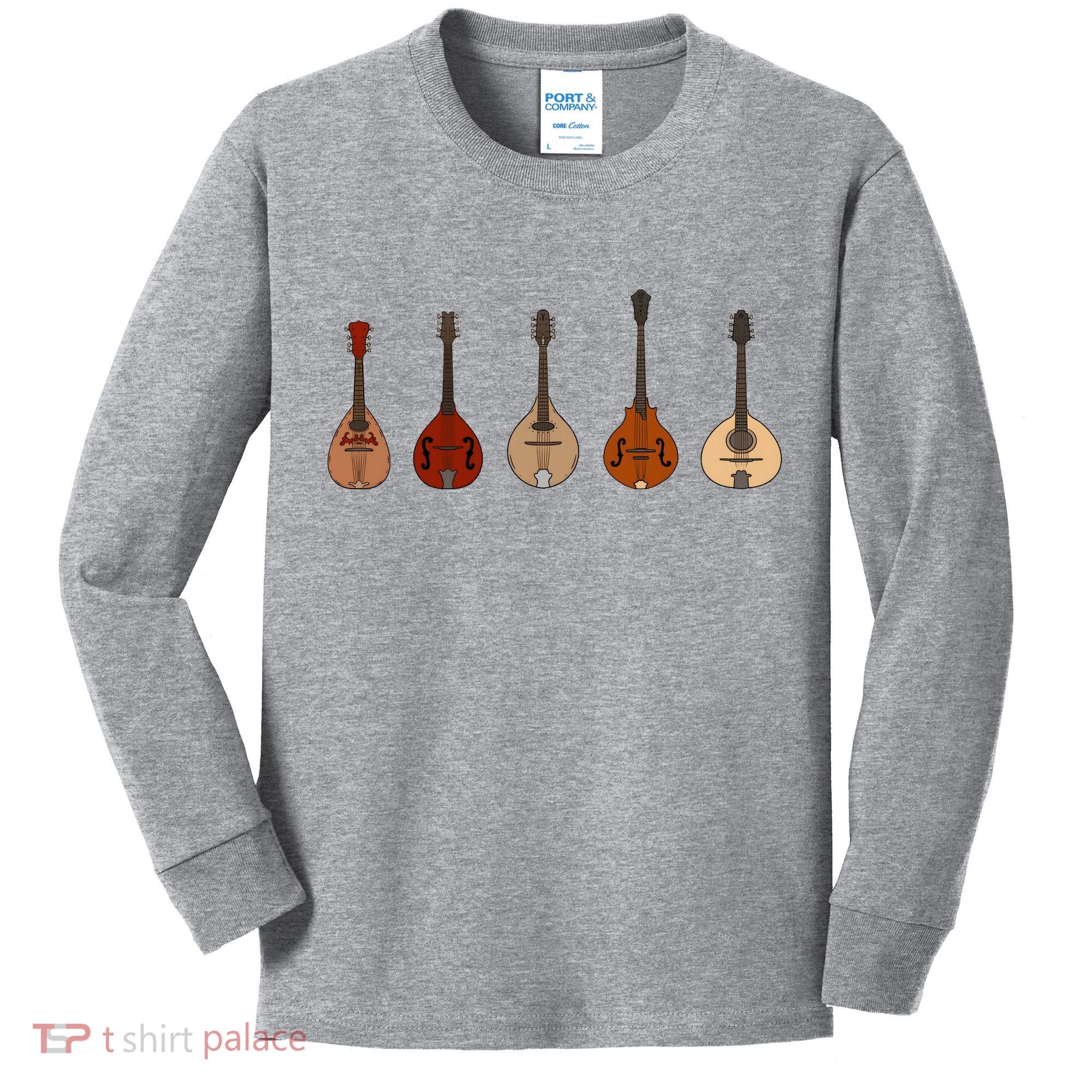 Mandolins In A Row Music Instrument Set Kids Long Sleeve Shirt