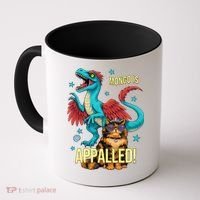 Mongo Is Appalled Princess Cat Riding Dinosaur Coffee Mug thumb 0