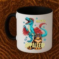 Mongo Is Appalled Princess Cat Riding Dinosaur Coffee Mug thumb 2